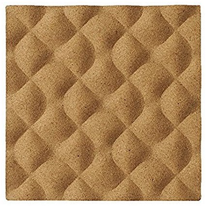 Archyi Frameless Ripple Cork Tile, 200x200mm, Pack of 12