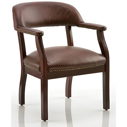 Baron Leather Visitor Chair - Burgundy