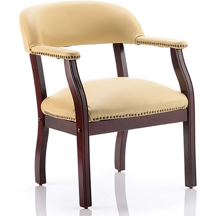 Baron Leather Visitor Chair - Cream