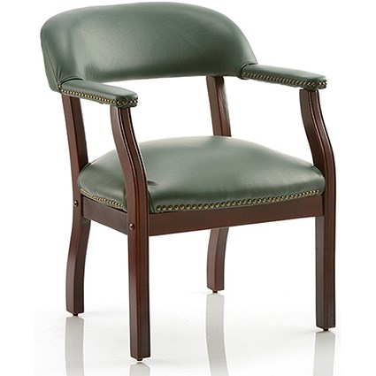 Baron Leather Visitor Chair - Green