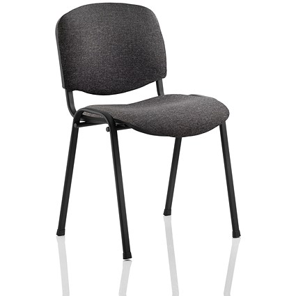 ISO Black Frame Stacking Chair, Charcoal ISO Black Frame Stacking Chair, Charcoal