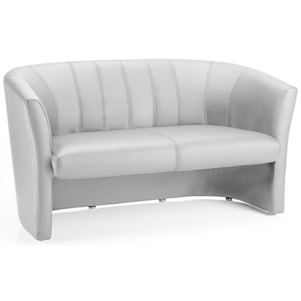 Neo Twin Seat Leather Tub Sofa - White