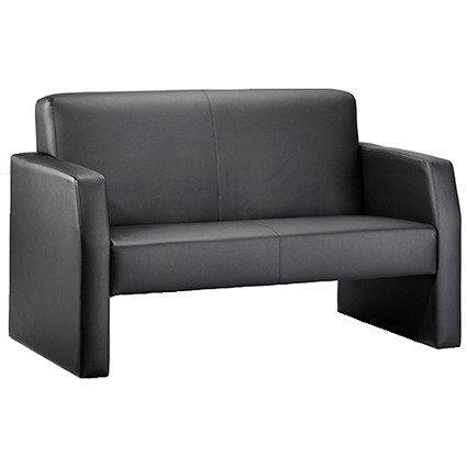 Oracle Twin Seat Leather Sofa - Black