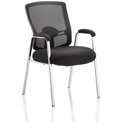 Portland Straight Leg Visitor Chair, Black