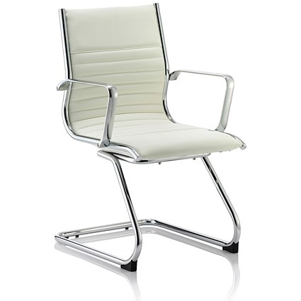 Ritz Leather Cantilever Chair - Ivory