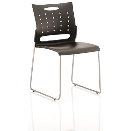 Slide Polypropylene Visitor Chair - Black