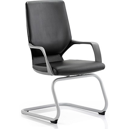 Zenon Leather Visitor Chair - Black