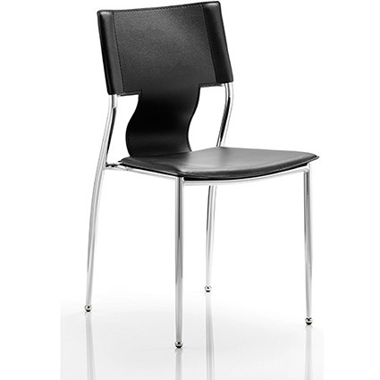 Zulu Hard PVC Visitor Chair - Black