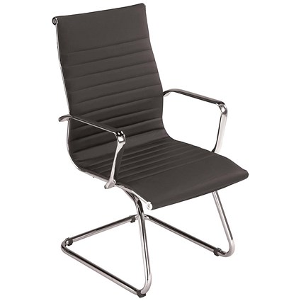 Breeze Executive Leather Visitor Armchair, Black