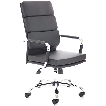 Advocate Executive Chair, Fixed Height Arms, Black - Delivered Built