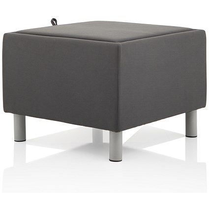 Melia Fabric Footstool With Melamine Top - Grey