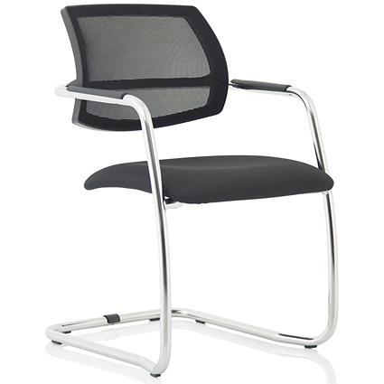 Swift Mesh Cantilever Visitor Chair - Black