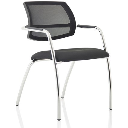 Swift Mesh Straight Leg Visitor Chair - Black