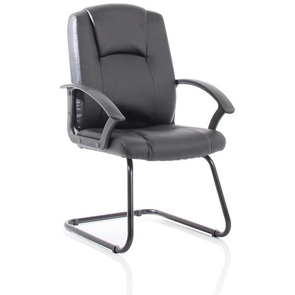 Bella Leather Cantilever Chair, Black Bella Leather Cantilever Chair, Black