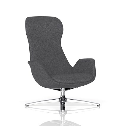 Etta Dark Grey Cashmere Lounge Chair