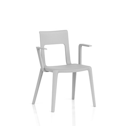 Nest Edge Stacking Cafe & Bistro Chair Grey with Arms