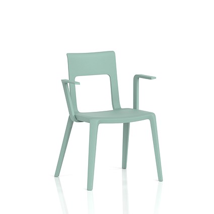 Nest Edge Stacking Cafe & Bistro Chair Green with Arms