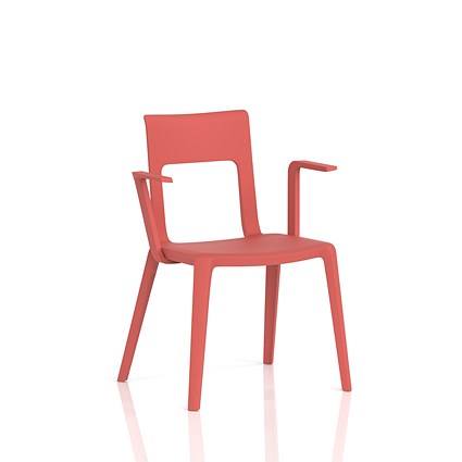 Nest Edge Stacking Cafe & Bistro Chair Red with Arms