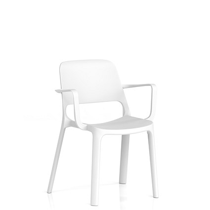 Nest Loop Stacking Cafe & Bistro Chair White with Arms