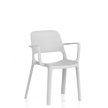 Nest Loop Stacking Cafe & Bistro Chair Grey with Arms