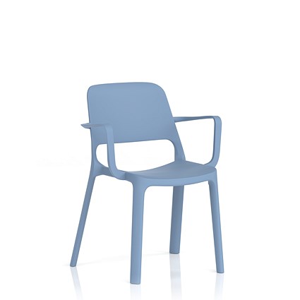 Nest Loop Stacking Cafe & Bistro Chair Blue with Arms