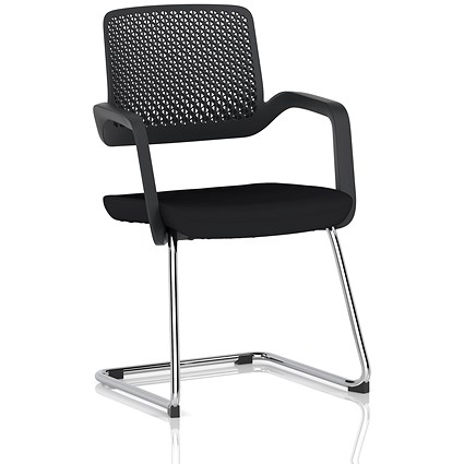 Cosmo Cantilever Chair Black Frame Black Seat