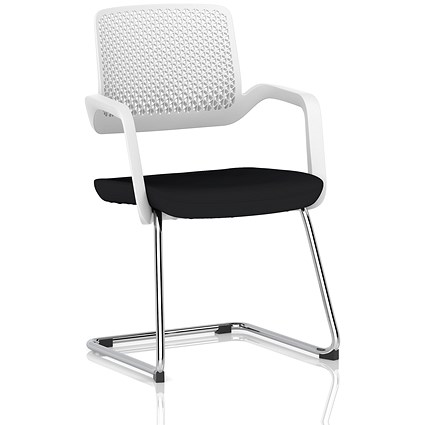Cosmo Cantilever Chair White Frame Black Seat
