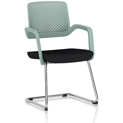 Cosmo Cantilever Chair Green Frame Black Seat