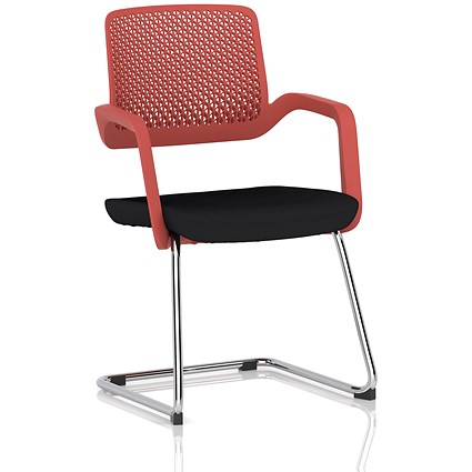 Cosmo Cantilever Chair Red Frame Black Seat