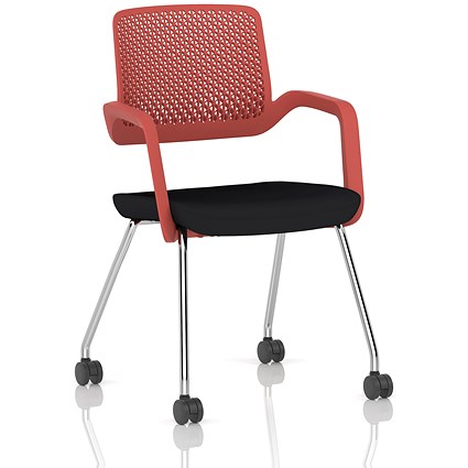 Cosmo Training Chair Red Frame Black Seat