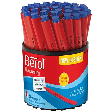 Berol Handwriting Triangular Pen Blue (Pack of 36)