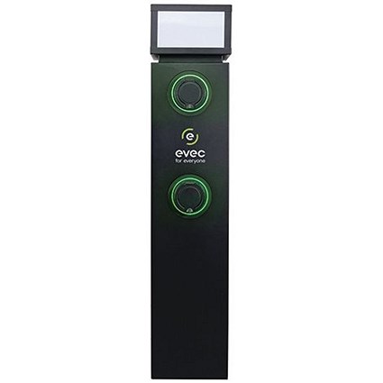 Evec Electric Vehicle Dual Charger Pedestal, Type 2 Sockets, 22kW