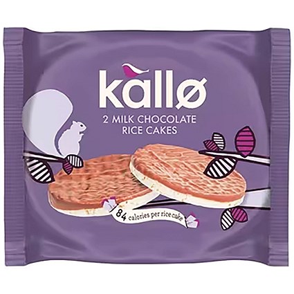 Kallo Rice Cake Range Kallo Belgian Milk Chocolate Rice Cake Thins, Two Pack, Pack of 30 ...