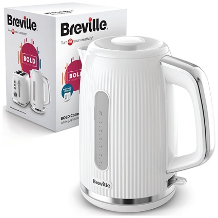Breville VKT257 Bold Kettle, 3kw, 1.7 Litres, White/Chrome Breville VKT257 Bold Kettle, 3kw, 1.7 Litres, White/Chrome