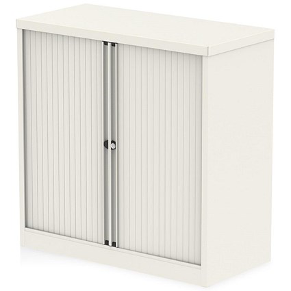 Qube by Bisley Low Tambour Unit, Supplied Empty, 1000x470x1000mm, Chalk White