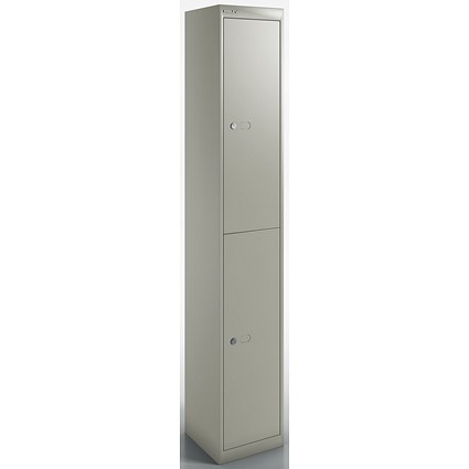Qube by Bisley 2 Door Locker, 1800mm High, Goose Grey