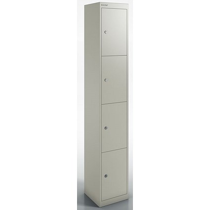 Qube by Bisley Locker 4 Door 1800mm High 457 Deep Goose Grey