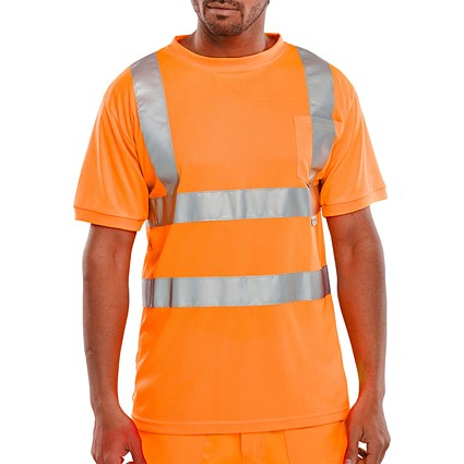 Beeswift Crew Neck T-Shirt, Orange, 4XL