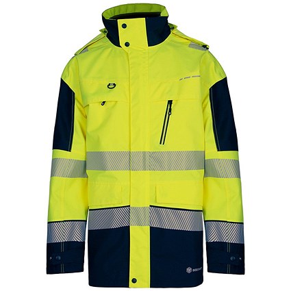 Beeswift Deltic Hi-Viz Two Tone Jacket, Saturn Yellow & Navy Blue, 4XL