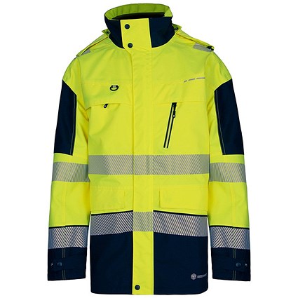 Beeswift Deltic Hi-Viz Two Tone Jacket, Saturn Yellow & Navy Blue, Large