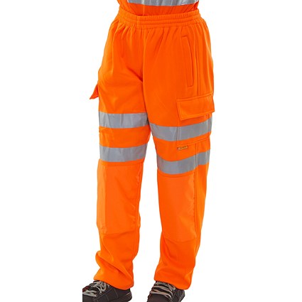 Beeswift Hi Viz Jogging Bottoms, Orange, Large