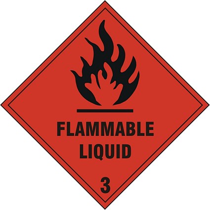 B-Safe Flammable Liquid Sign, 200x200mm, Self Adhesive, Pack of 5
