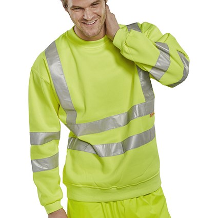 Beeswift Hi-Visibility Sweatshirt, Saturn Yellow, Small
