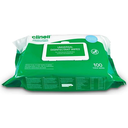 Clinell Universal Disinfecting Wipes -100 Wipes Per Pack