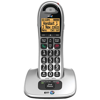 BT Bt4000 Single Big Button DECT Cordless Phone Silver/Black 069264