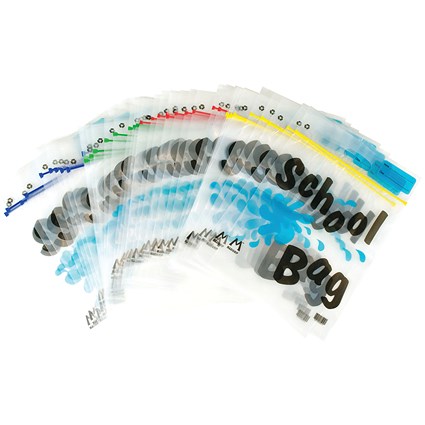 BDS Maxigrip School Bags, A4, Clear, Pack of 40 BDS Maxigrip School Bags, A4, Clear, Pack of 40