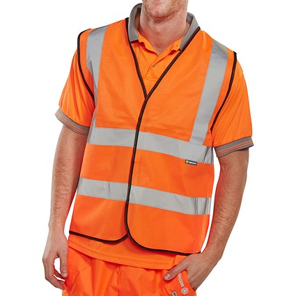 Beeswift En Iso 20471 Vest, Orange, 4XL, Pack of 100