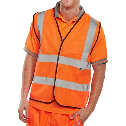 Beeswift En Iso 20471 Vest, Orange, Large, Pack of 100 Beeswift En Iso 20471 Vest, Orange, Large, Pack of 100