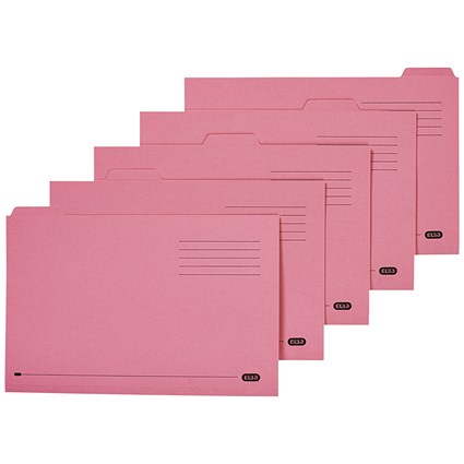 Elba 5 Tabbed Folder Manilla 250g FC Pink (Pack of 20) 100090236