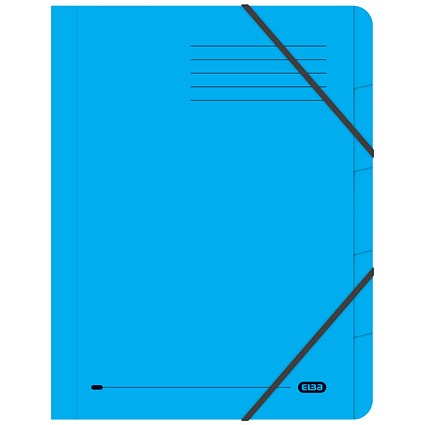 Elba Boston Elasticated Files, 5-Part, Foolscap, Blue, Pack of 5